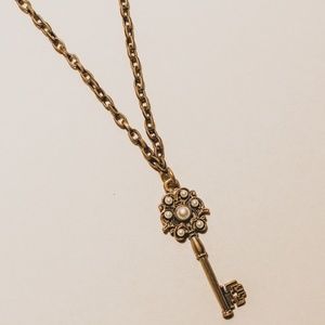 Key Pendant Bronze Necklace - 18 Inches